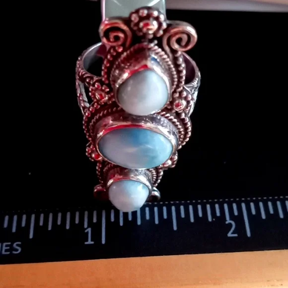 BALI LEGACY LARIMAR 3 STONE RING - Picture 7 of 10